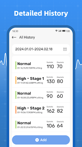 Blood Pressure Tracker screenshot 1