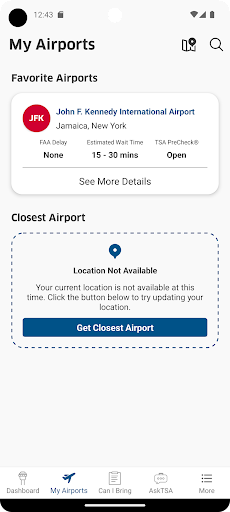 MyTSA screenshot 1