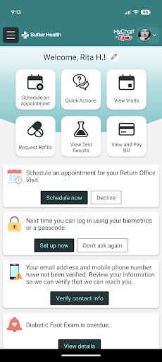 Sutter Health My Health Online screenshot 5