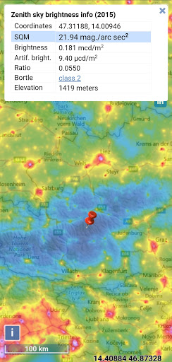 Light pollution map screenshot 5