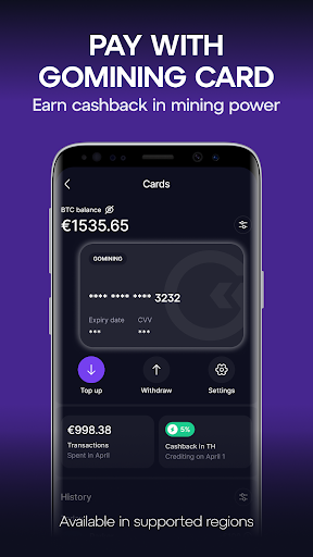 GoMining: Mining, Using BTC screenshot 2
