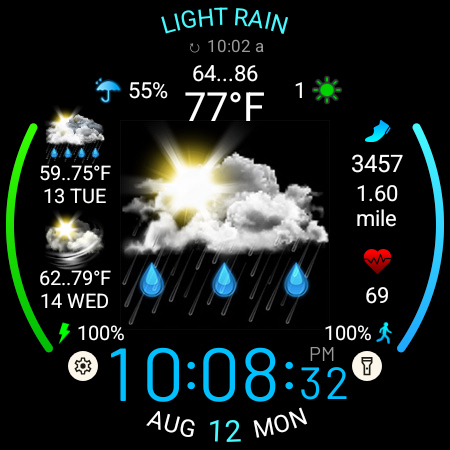 Weather watch face W5.5 screenshot 3