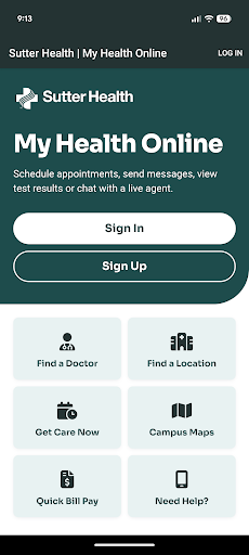 Sutter Health My Health Online screenshot 1