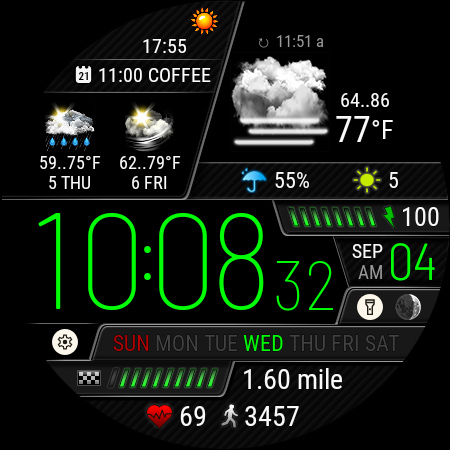 Weather watch face W6.5 screenshot 3