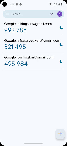 Google Authenticator screenshot 1