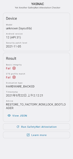 YASNAC - SafetyNet Checker screenshot 2