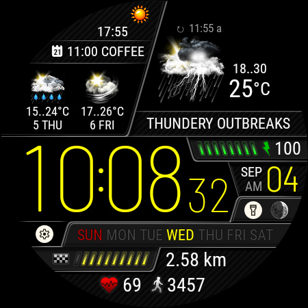 Weather watch face W6.5 screenshot 2