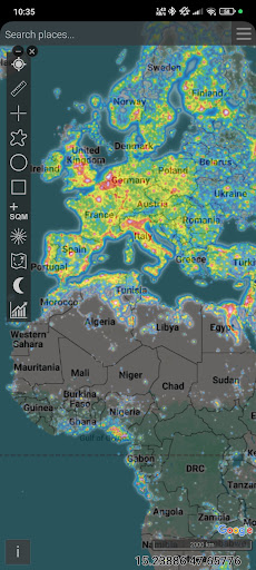 Light pollution map screenshot 11