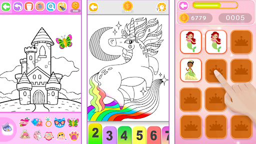 Princess Coloring Book Glitter screenshot 5