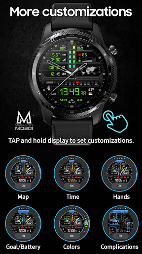 MD301 Hybrid watch face screenshot 7