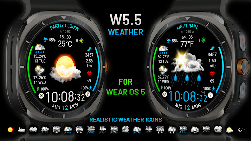 Weather watch face W5.5 screenshot 10
