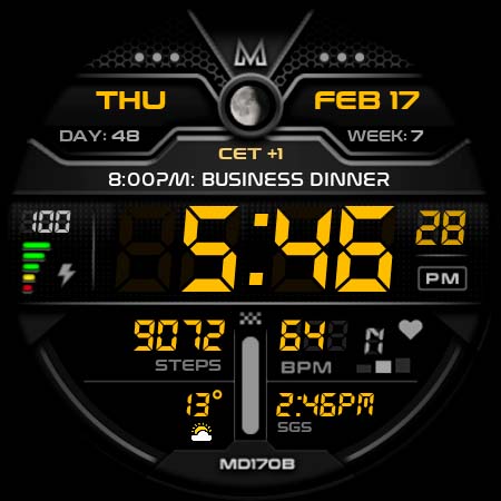 MD170B Digital watch face screenshot 12