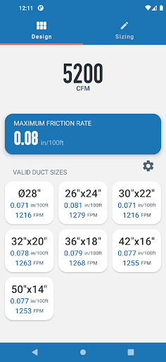 Ductulator - HVAC Duct Sizing screenshot 5