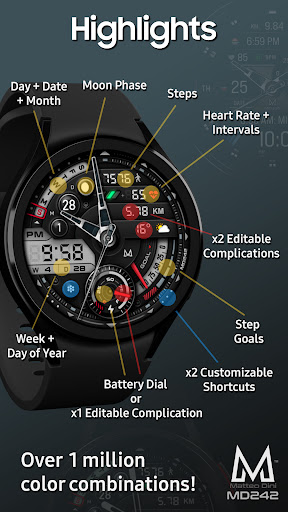 MD242 Hybrid watch face screenshot 5