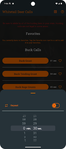 Whitetail Deer Calls Pro screenshot 1