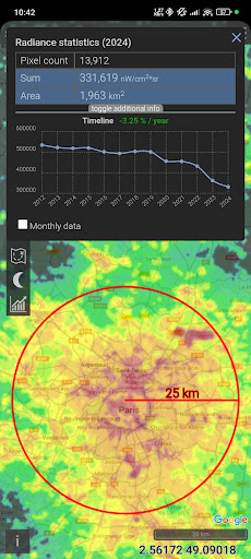Light pollution map screenshot 1