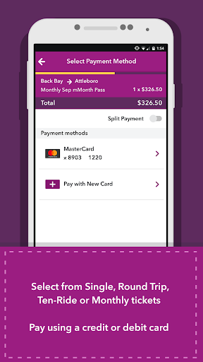 MBTA mTicket screenshot 2