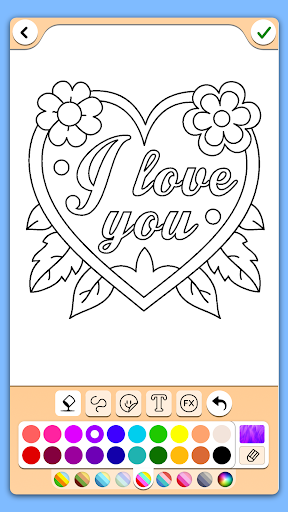 Valentines love coloring book screenshot 4