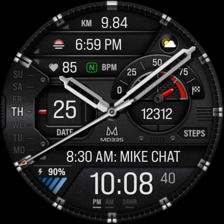 MD335 Hybrid watch face screenshot 11