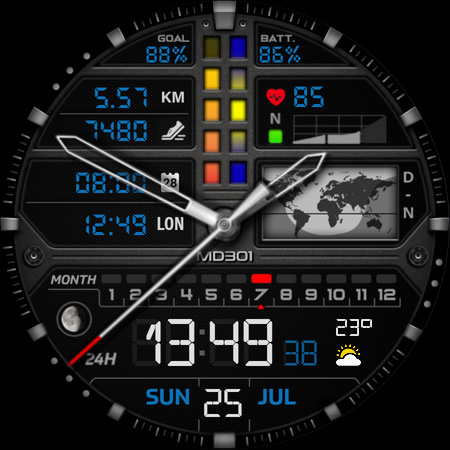 MD301 Hybrid watch face screenshot 7