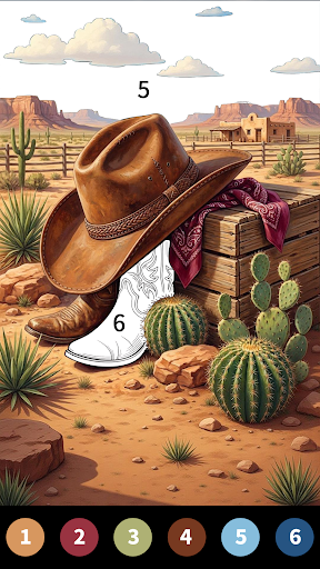 Wild West Color by Number Book screenshot 1