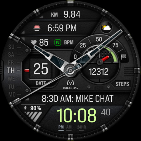 MD335 Hybrid watch face screenshot 3