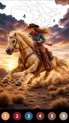 Wild West Color by Number Book screenshot 3