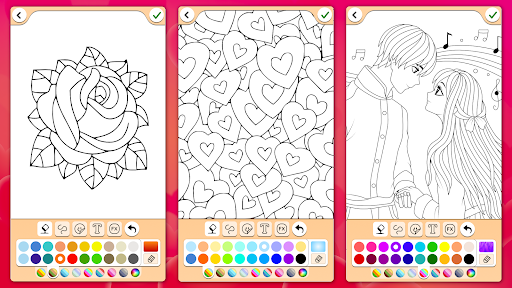 Valentines love coloring book screenshot 12