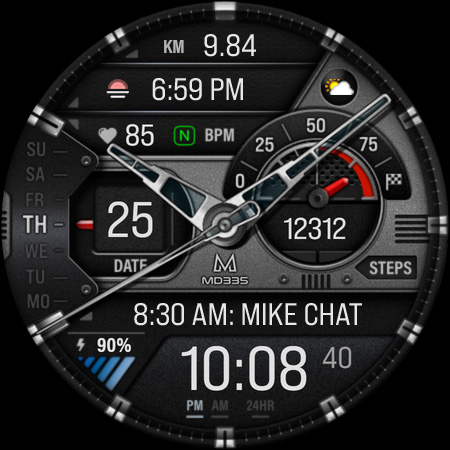 MD335 Hybrid watch face screenshot 2