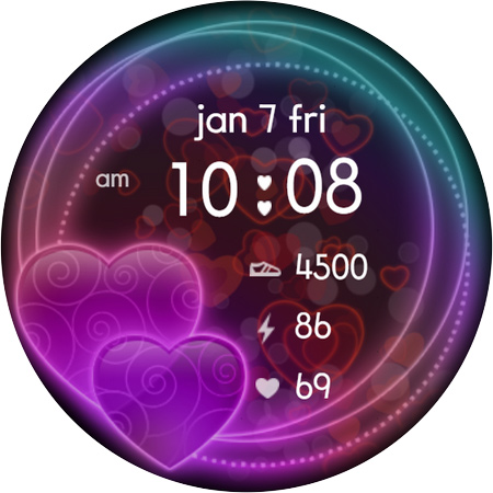 Sweet Hearts Watch Face screenshot 2