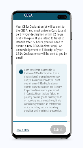 ArriveCAN screenshot 5