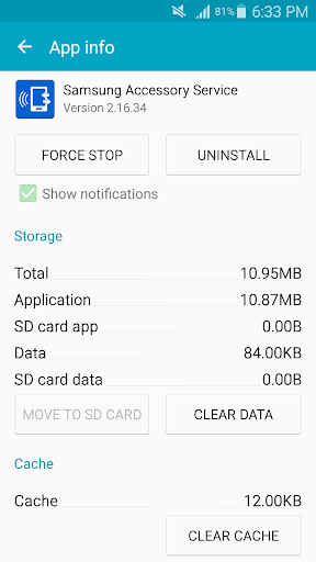 Samsung Accessory Service screenshot 1