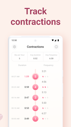 Contraction Timer & Counter screenshot 2