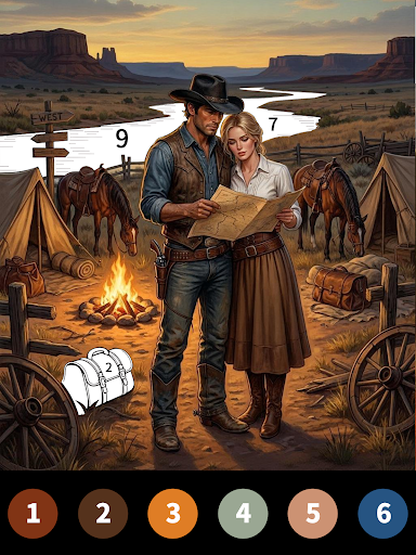 Wild West Color by Number Book screenshot 9