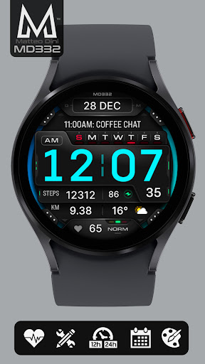 MD332 Digital watch face screenshot 1