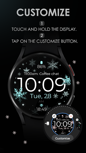 Snowflake rose gold watch face screenshot 10