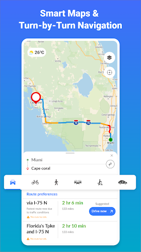 GPS+ Maps, Navigation, Traffic screenshot 1
