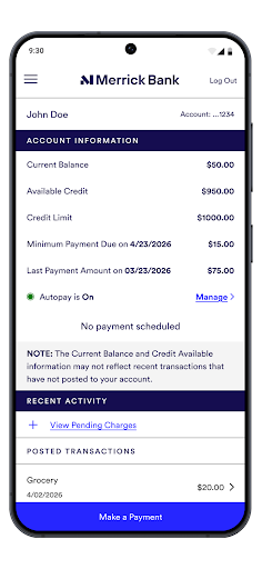 Merrick Bank Mobile screenshot 3