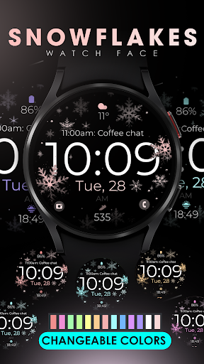 Snowflake rose gold watch face screenshot 8