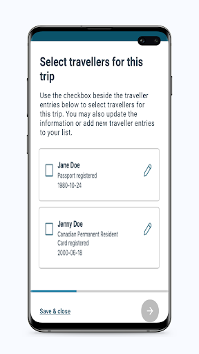 ArriveCAN screenshot 2