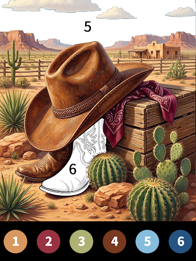Wild West Color by Number Book screenshot 5