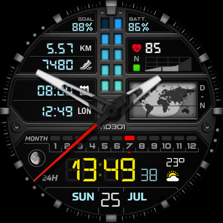 MD301 Hybrid watch face screenshot 14