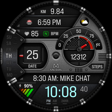 MD335 Hybrid watch face screenshot 7