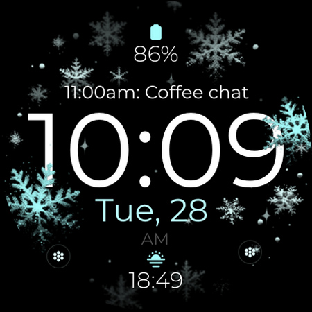 Snowflake rose gold watch face screenshot 12