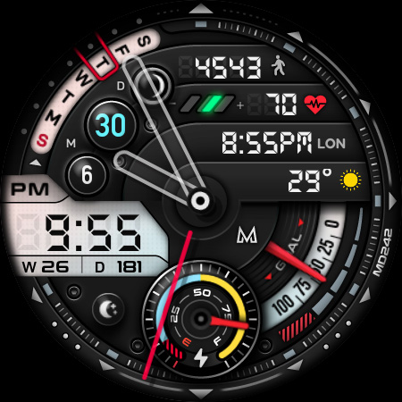 MD242 Hybrid watch face screenshot 12