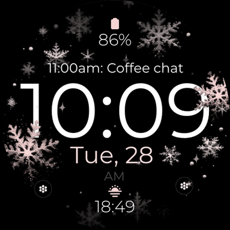 Snowflake rose gold watch face screenshot 7