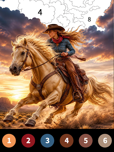 Wild West Color by Number Book screenshot 6