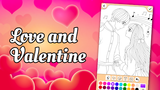 Valentines love coloring book screenshot 7