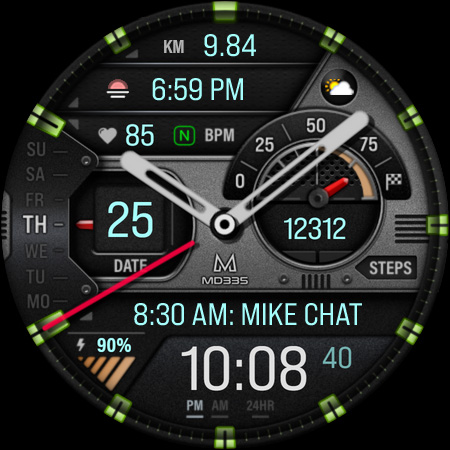 MD335 Hybrid watch face screenshot 4