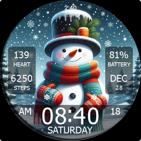 Key WF55 Snowman Watch Face screenshot 26